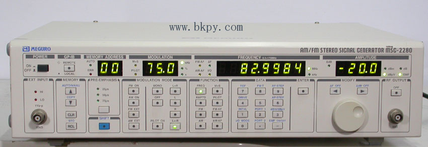 目黑MSG-2280 FM立体声/FM-AM标准信号发生器频率